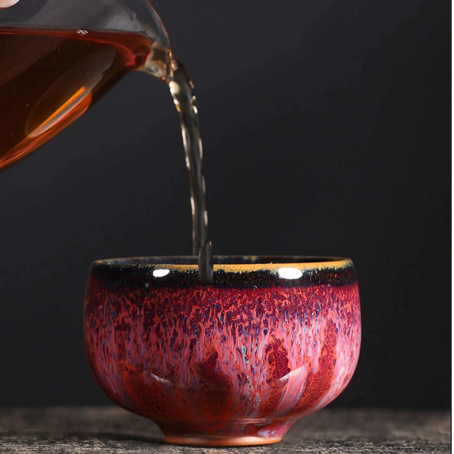 Jun Ware "Flame Glaze" Luohan Teacup 60ml