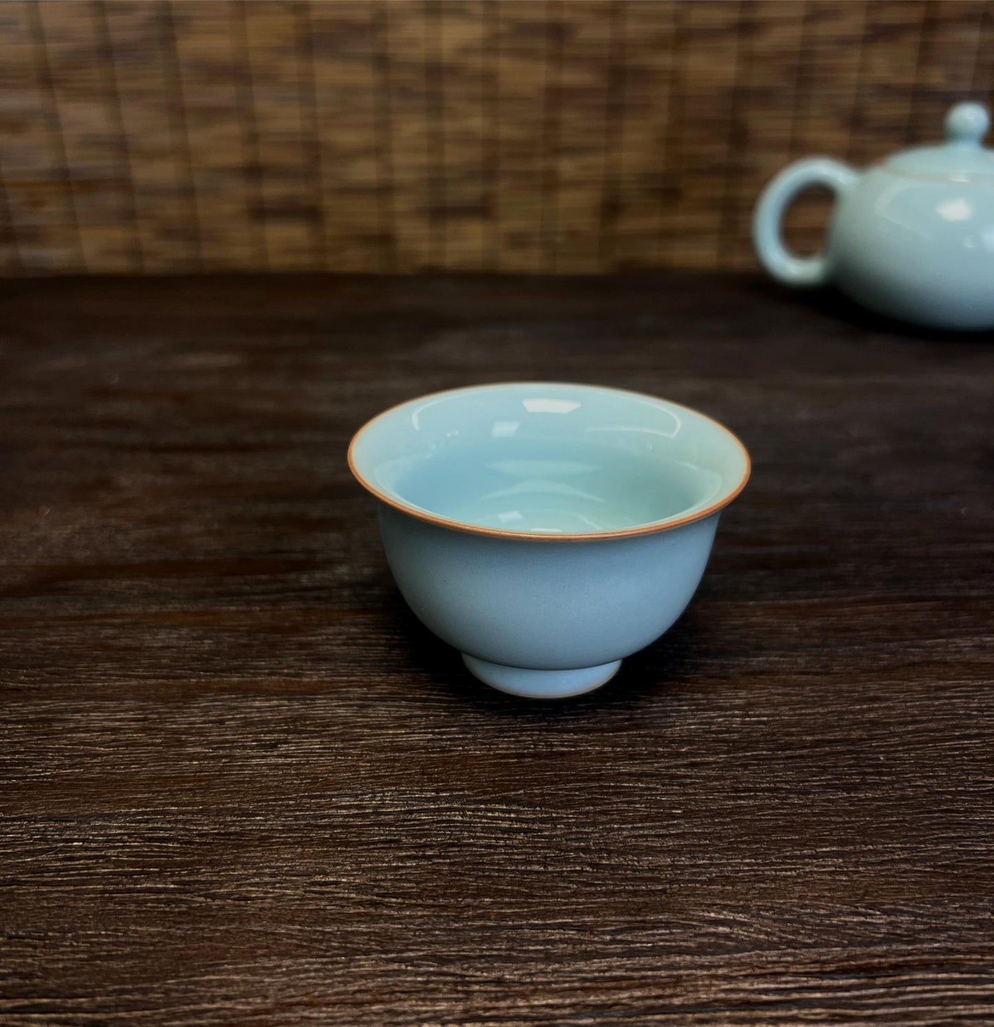 Handcrafted Ru Kiln High-end Tea Cup Sky-blue Size S 60ML
