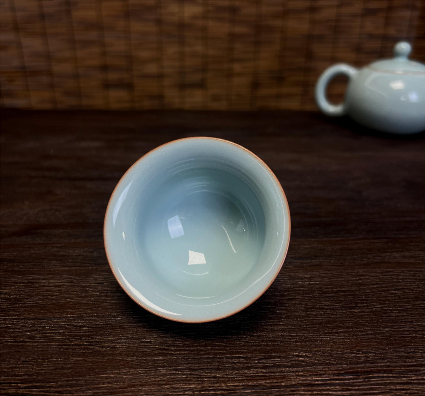 Handcrafted Ru Kiln High-end Tea Cup Sky-blue Size S 60ML