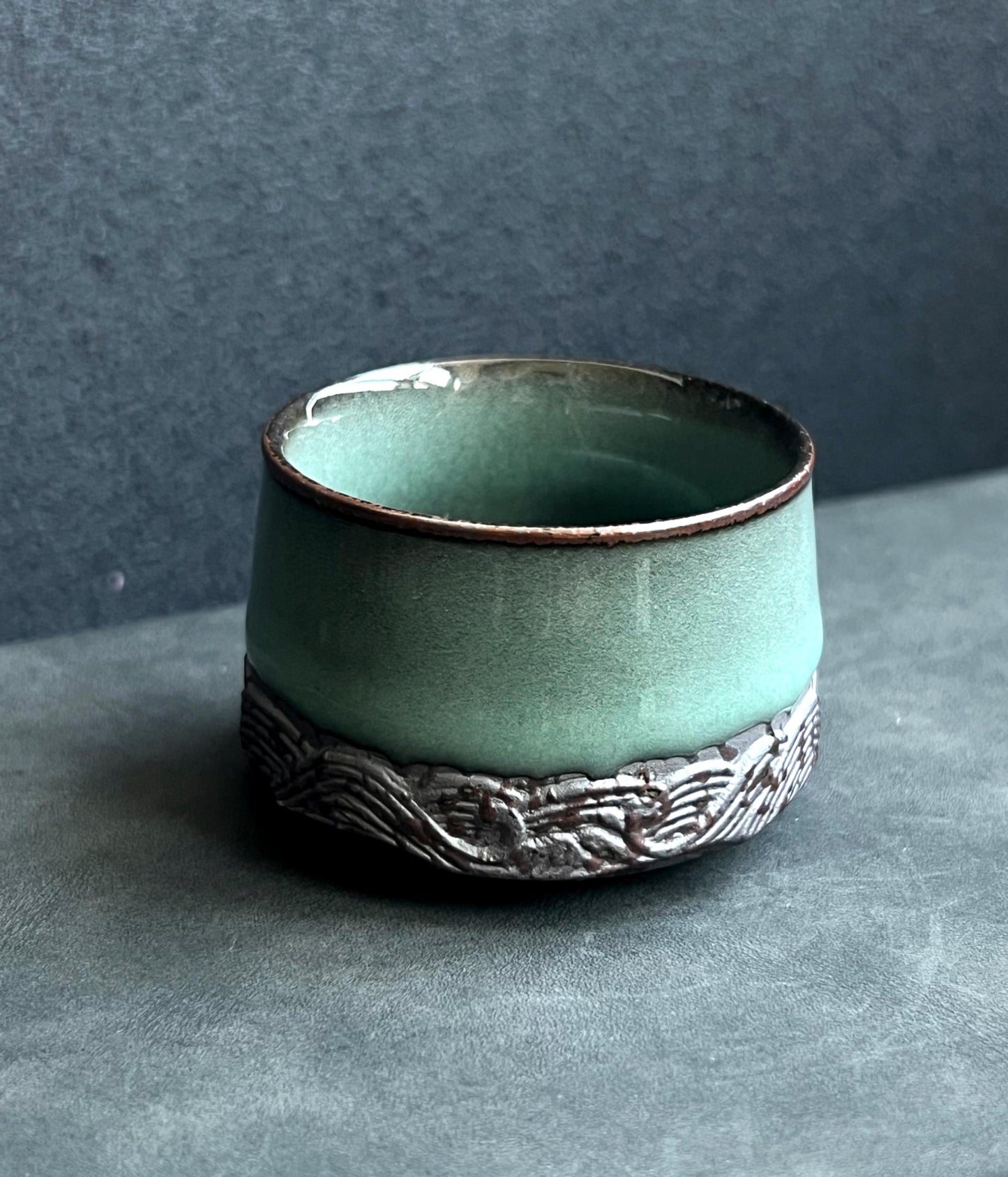 Longquan Celadon Plum Green Teacup Tea Brewing Single Cup