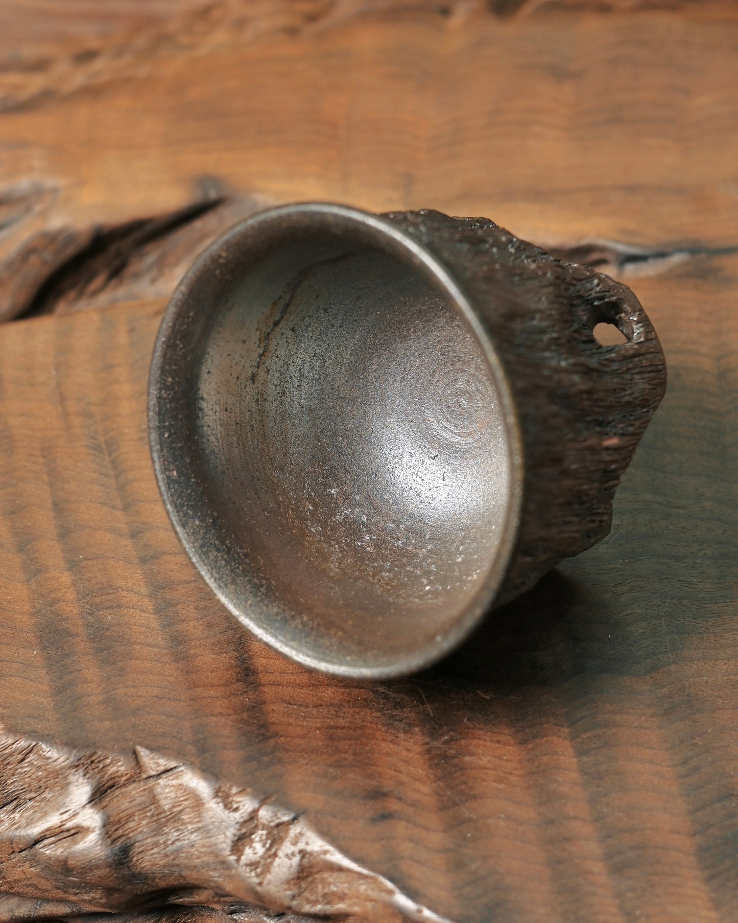 Unique Piece Wood-Fired Knife-Carved Teacup 80ml