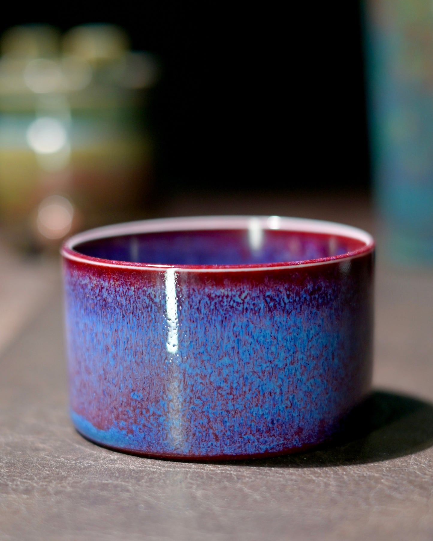 Jun Kiln "Peacock" Glaze Gaiwan Wide-Rim Design 120ml