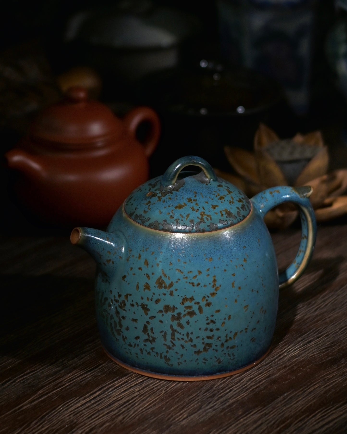 Jun Ware "Qin Quan" Teapot in Pine-Green Celadon 210ml
