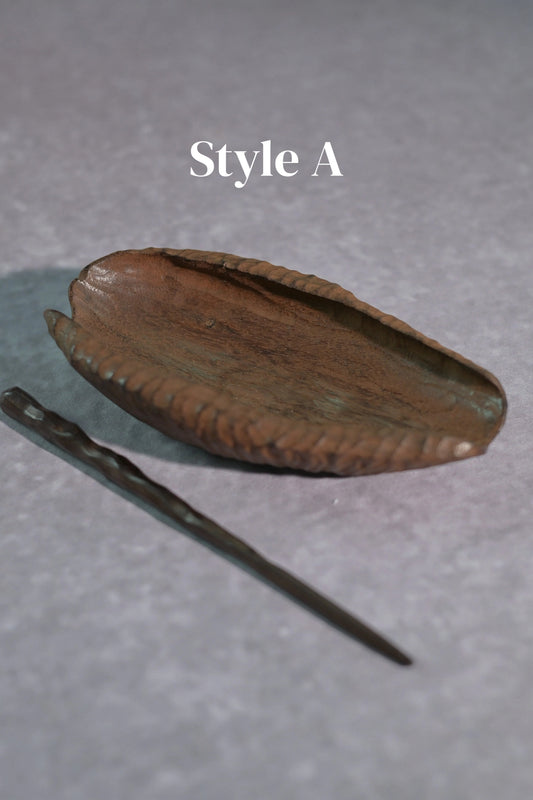 Hand-Carved Wabi-Sabi Irregular Wooden Tea Scoop