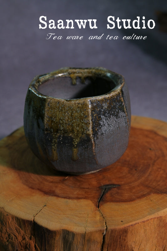 Unique Piece Handmade Wood-Fired Wabi-sabi Style Teacup 80ml