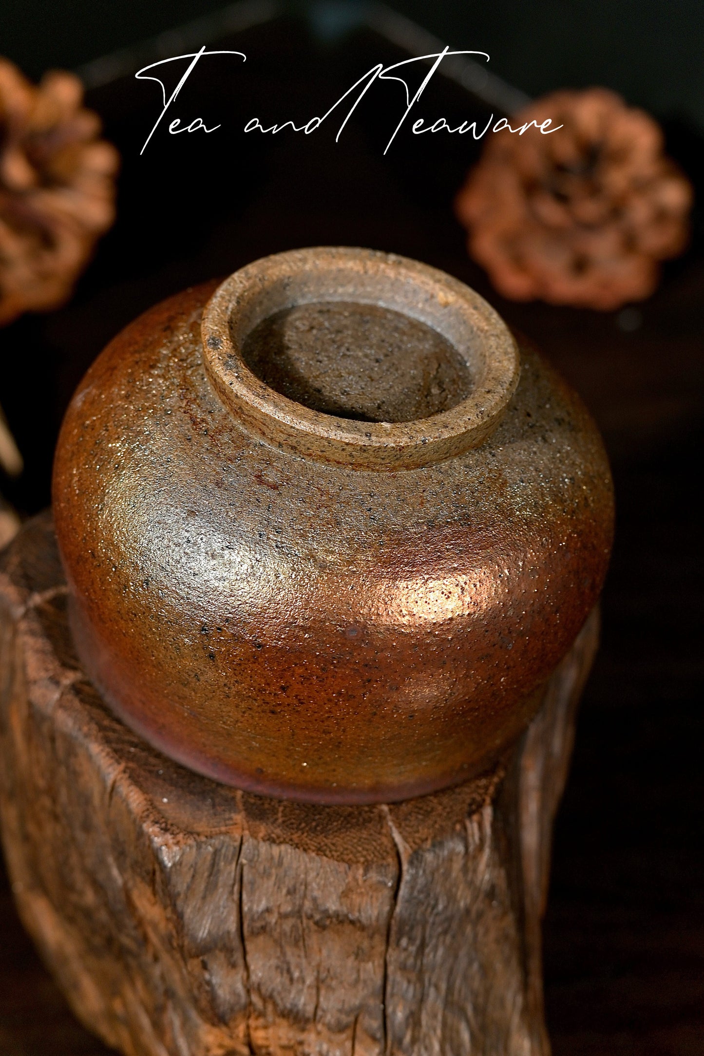 Einzelstück Holzgebrannte Eisen-Ton-Teekanne Birnenform 180ml