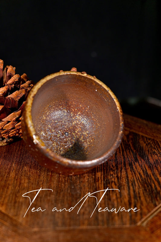 Unique Piece Handcrafted Hand-Faceted Wood-Fired Teacup 80ml