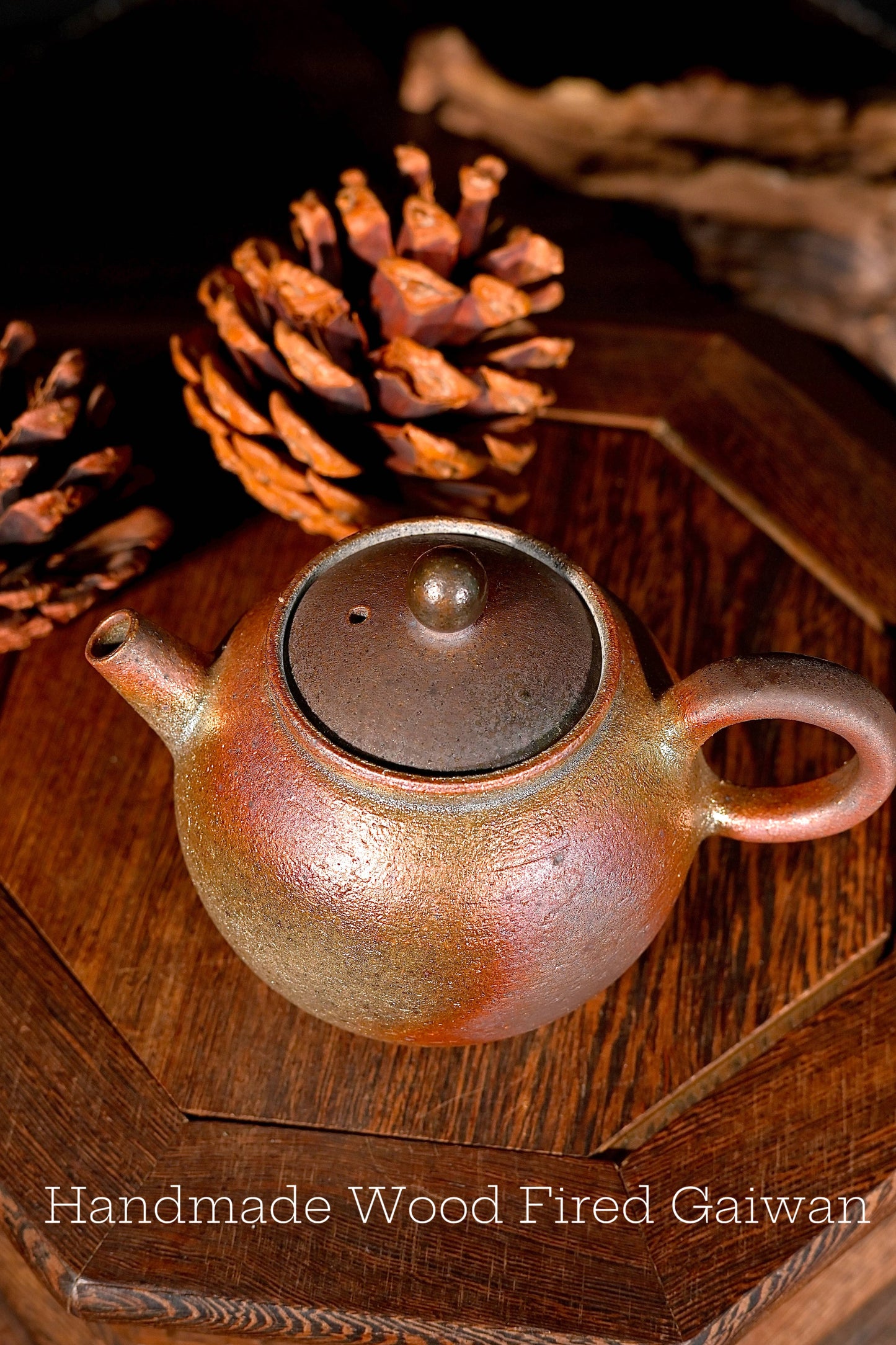 Einzelstück Holzgebrannte Eisen-Ton-Teekanne Birnenform 180ml