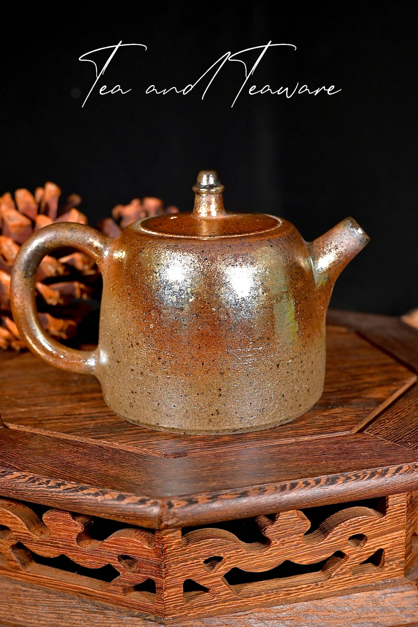 Théière Poire en Terre Cuite Fer Forgé Cuite au Four à Bois Pièce Unique 180ml