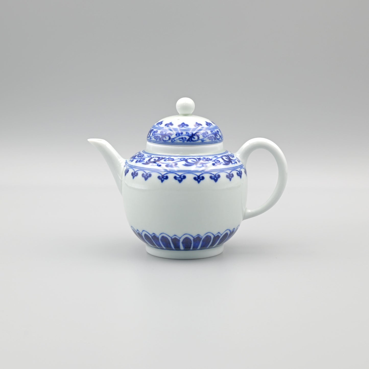 Jingdezhen Blue and White Lotus Scroll Teapot