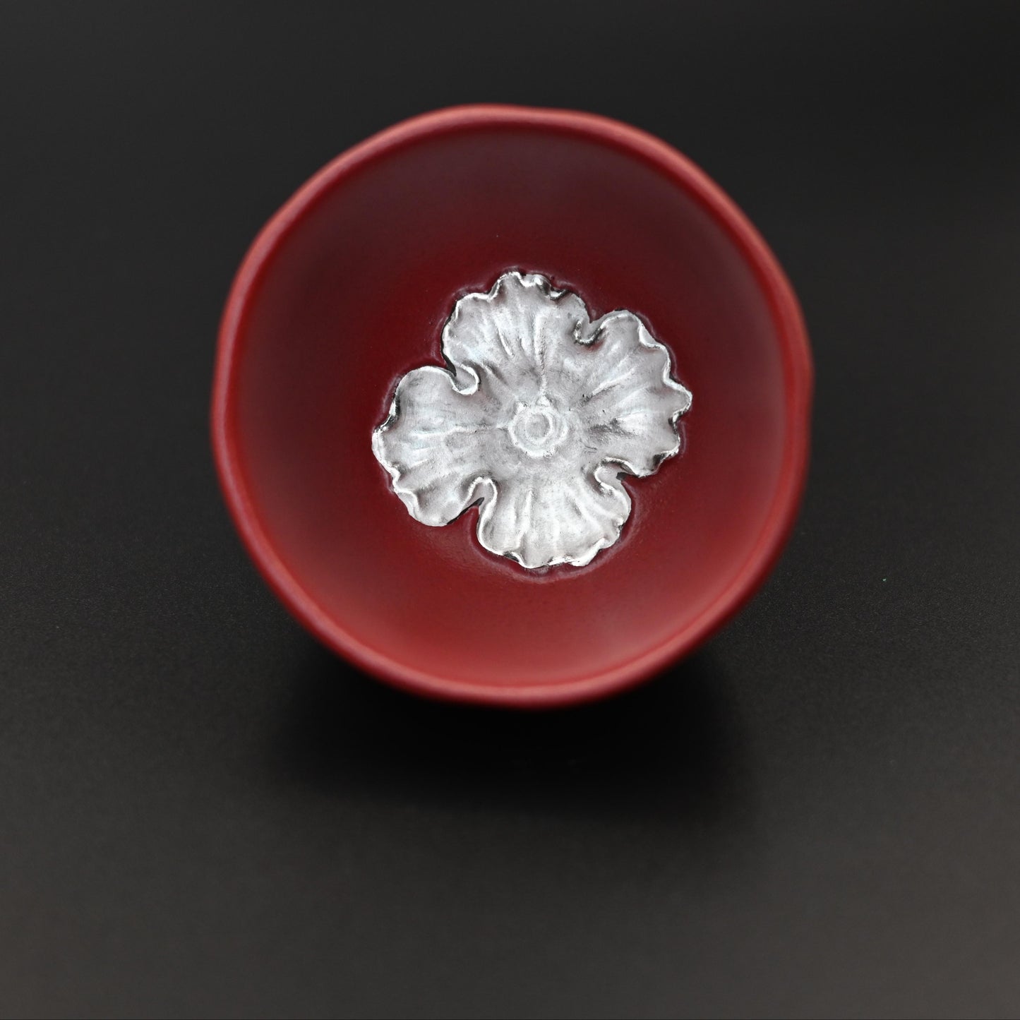 Chinese Style Retro Inlaid Flower Silver-glazed Teacup