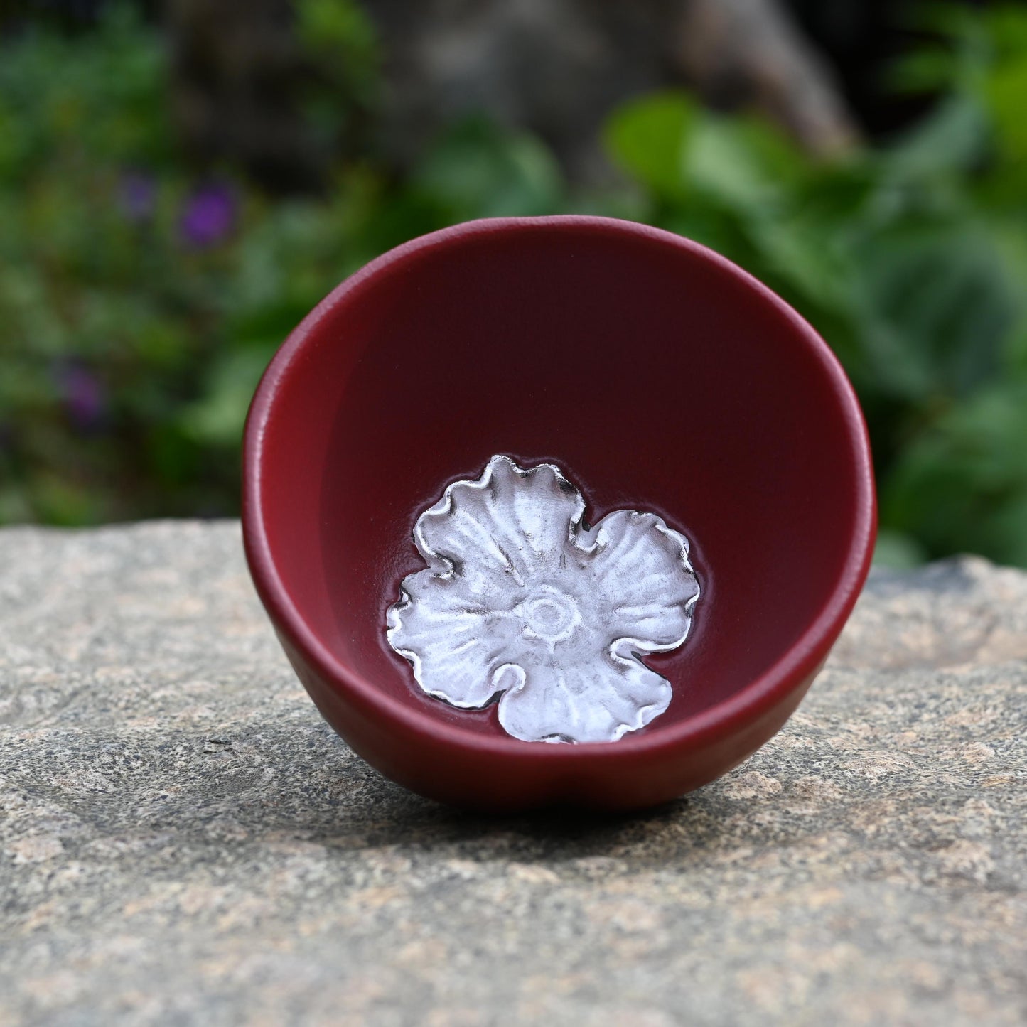 Chinese Style Retro Inlaid Flower Silver-glazed Teacup