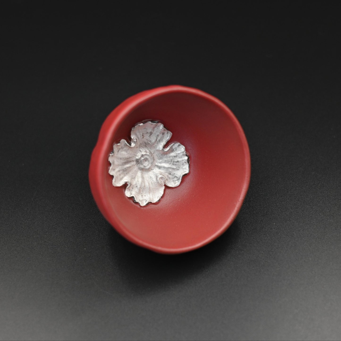 Chinese Style Retro Inlaid Flower Silver-glazed Teacup