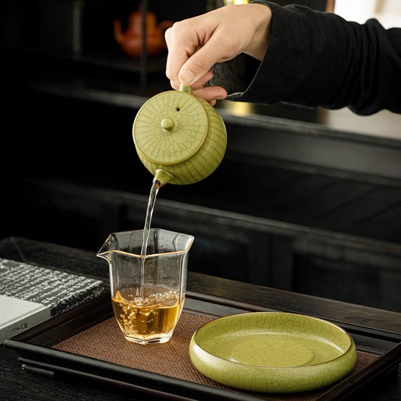 12 Pcs Full Set Longquan Celadon Ge-Kiln Tea Set