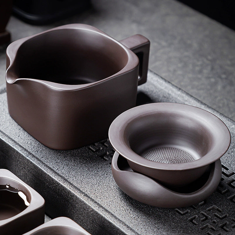 Handmade Purple Clay Tea Strainer Fairness Cup