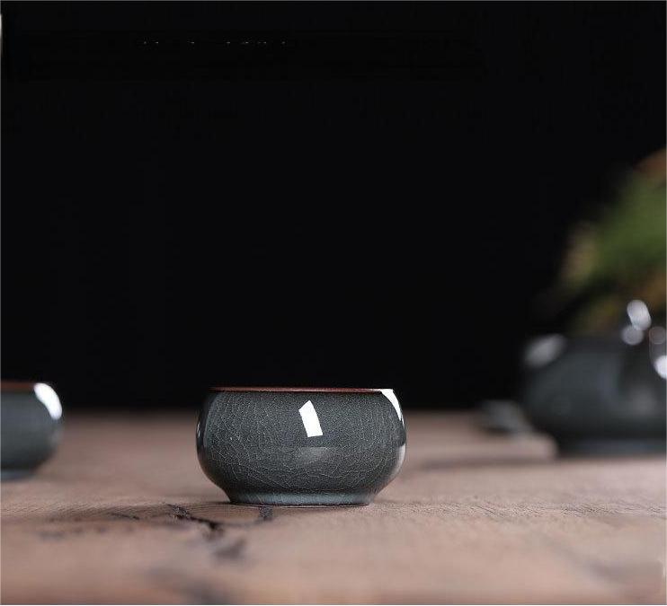 3pcs in 1 Hand-made Ge kiln Celadon  Iron Clay Tea Set