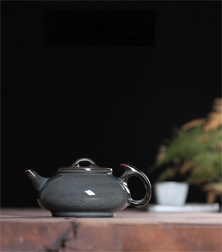 3pcs in 1 Hand-made Ge kiln Celadon  Iron Clay Tea Set