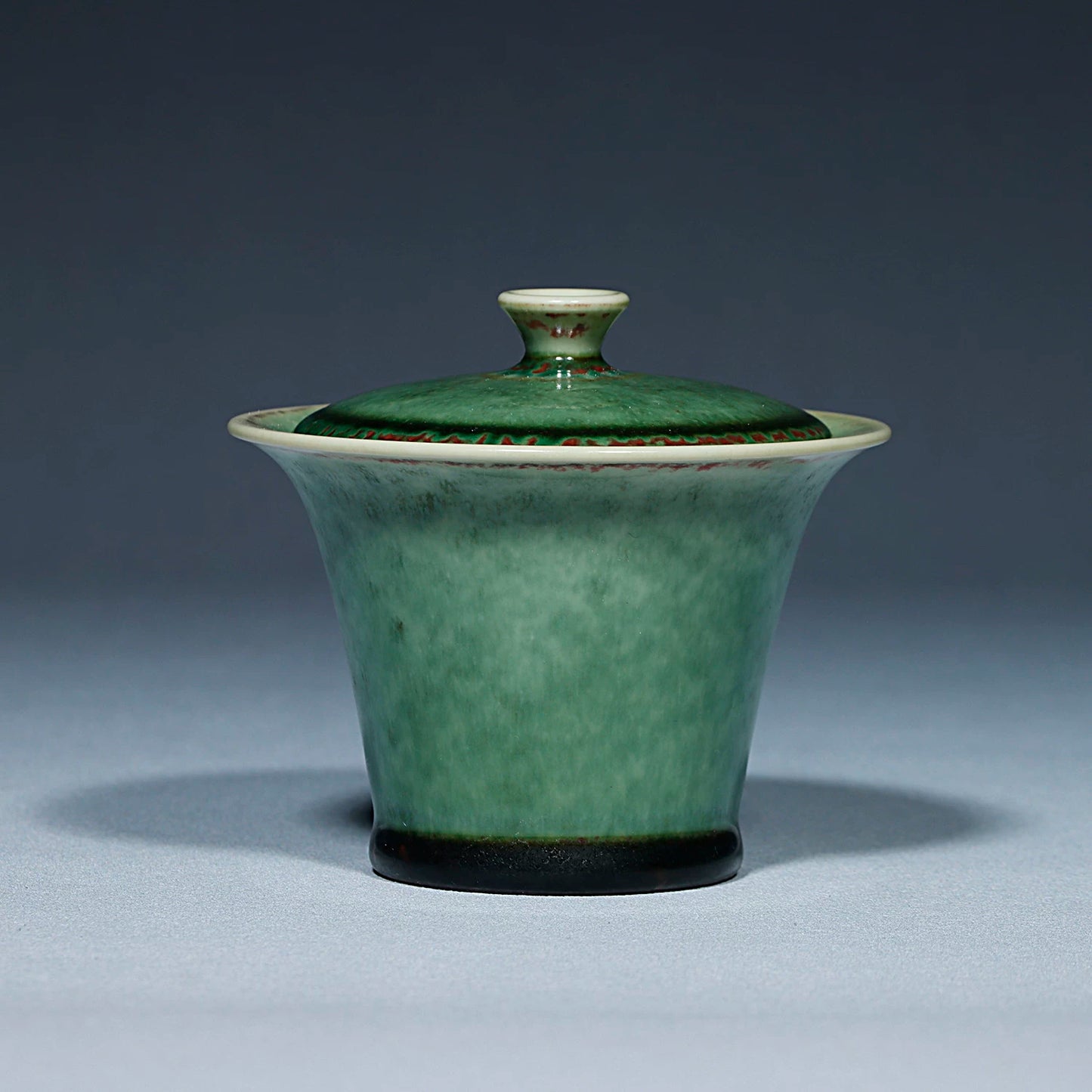 Jun Ware Handcrafted Charcoal-Fired "Ancient Green" Crystalline Gaiwan 110ML