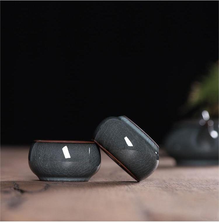 3pcs in 1 Hand-made Ge kiln Celadon  Iron Clay Tea Set