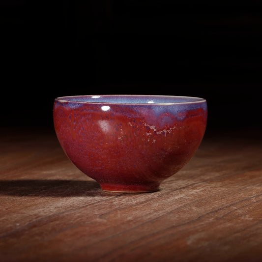 Handcrafted Jun Ware "Rose-Violet" Kiln-Transmutation Teacup 120ML