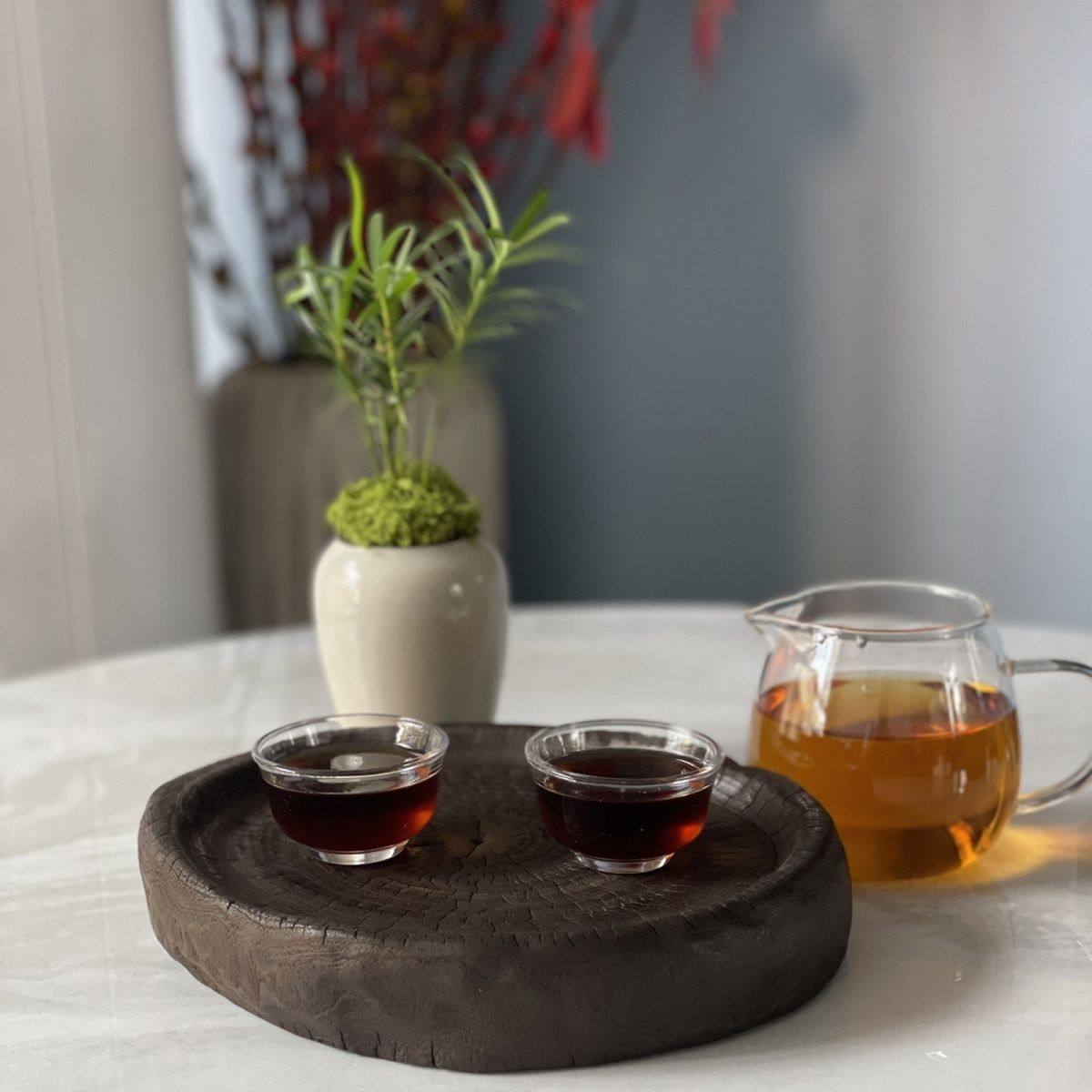 Wabi-Sabi Style Camphor Wood Teapot Tray