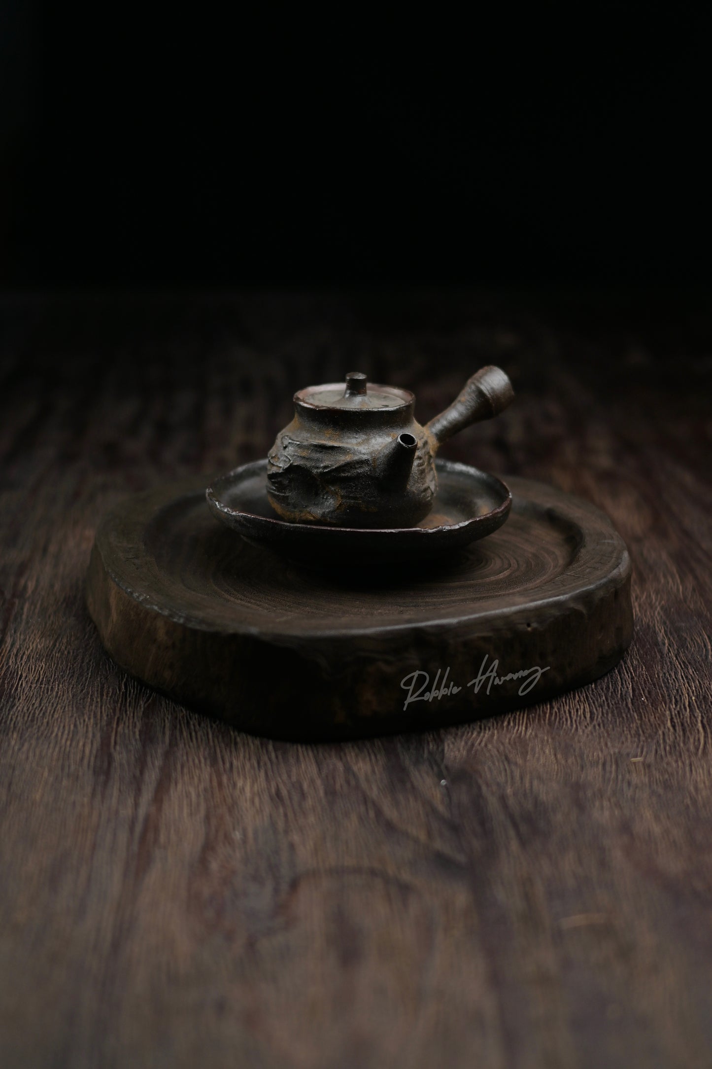 Wabi-Sabi Handcrafted Wood-fired Coarse Clay Side-Handle Teapot / Tea Set