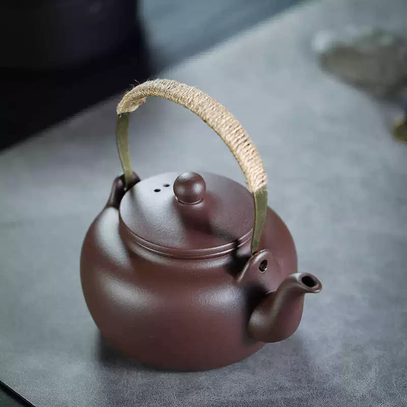 Yixing Zisha Ton Teekanne (Kessel) mit großem Fassungsvermögen und Gri – saanwustudio