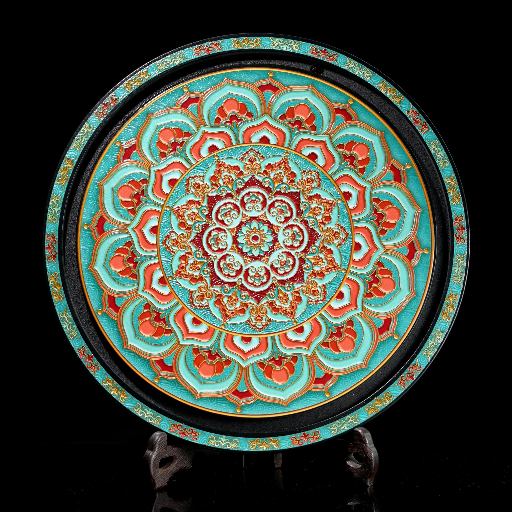 Saanwu Studio tea tray made of bamboo charcoal fiber in Dunhuang mural style design