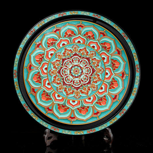 Saanwu Studio tea tray made of bamboo charcoal fiber in Dunhuang mural style design