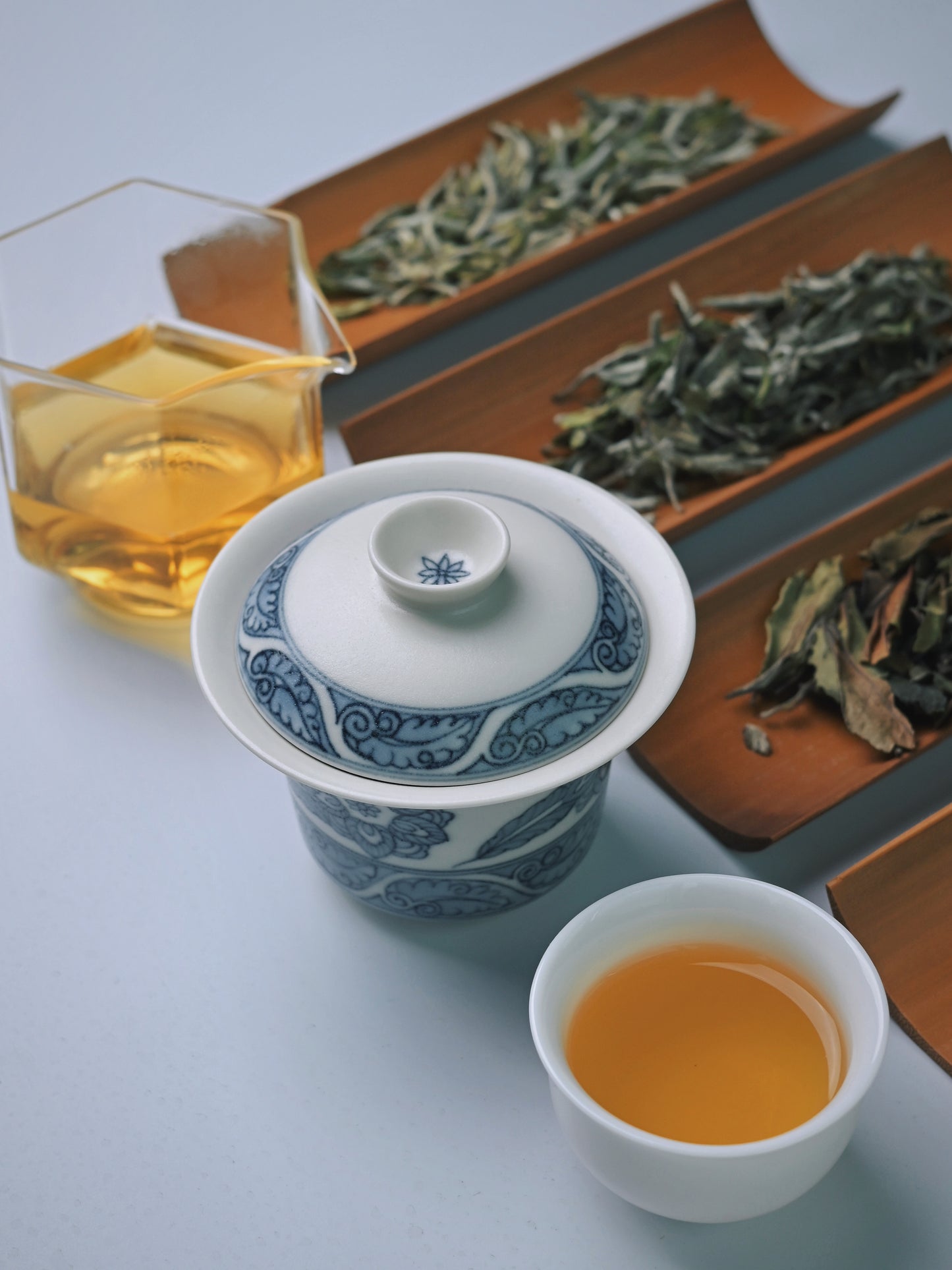 Jingdezhen Blue and White Matte Glaze Gaiwan