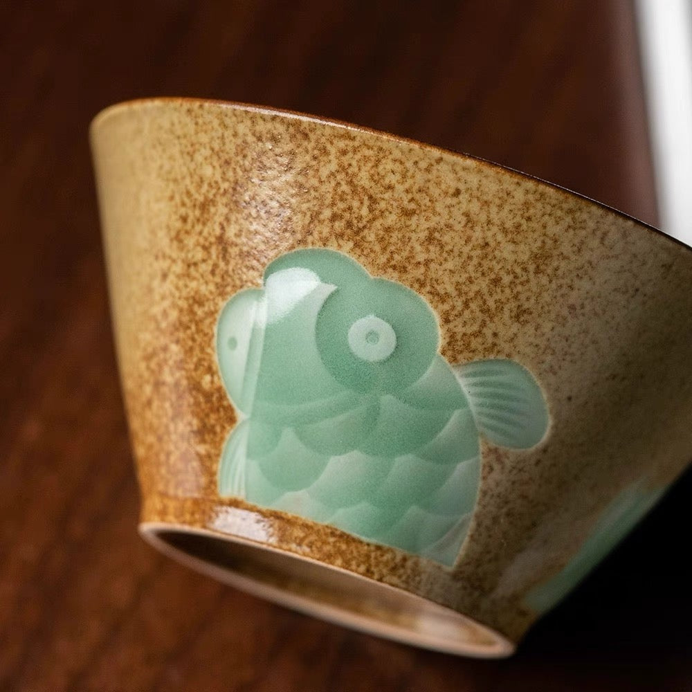 Longquan Celadon Teapot in Plum Green with Plant Ash Glaze