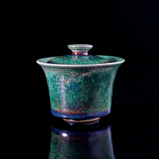 Saanwu tea set Chinese Jun ware flambe glaze gaiwan for tea ceremony