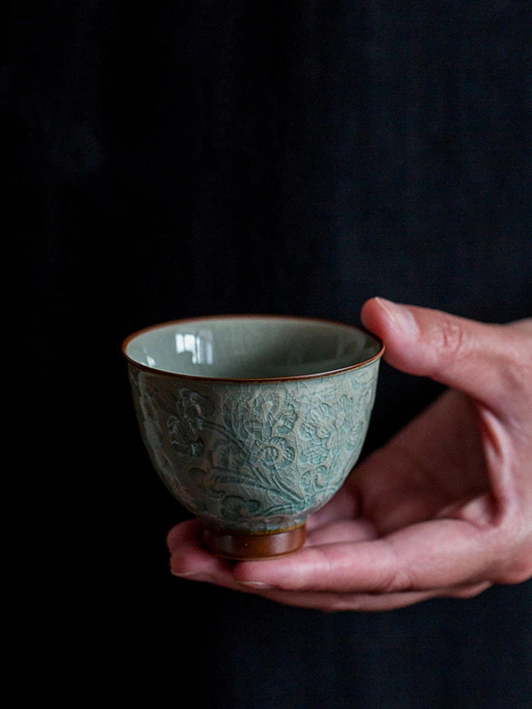 Experience Serenity in Every Sip with the Ru Kiln Crackled Teacup