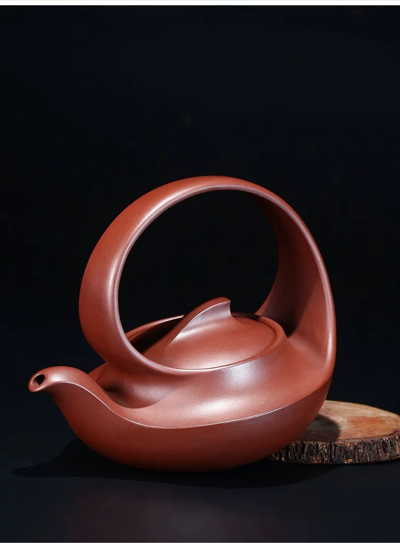 Yixing Teapot Purple Clay Hand Made Qu Pot