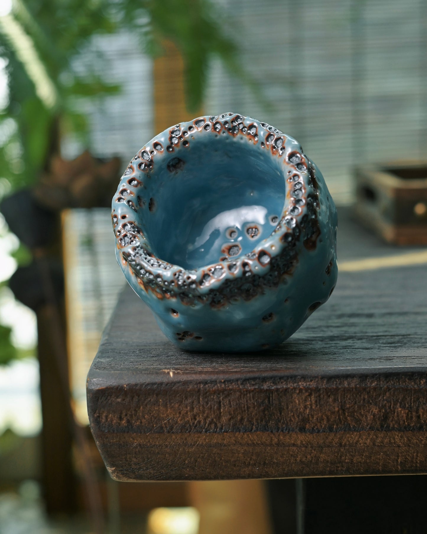 Contemplative tea ceremony cup designed for mindful drinking and sensory engagement