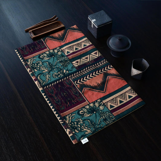 Nordic vintage style cotton linen tea table mat with strong water absorption.