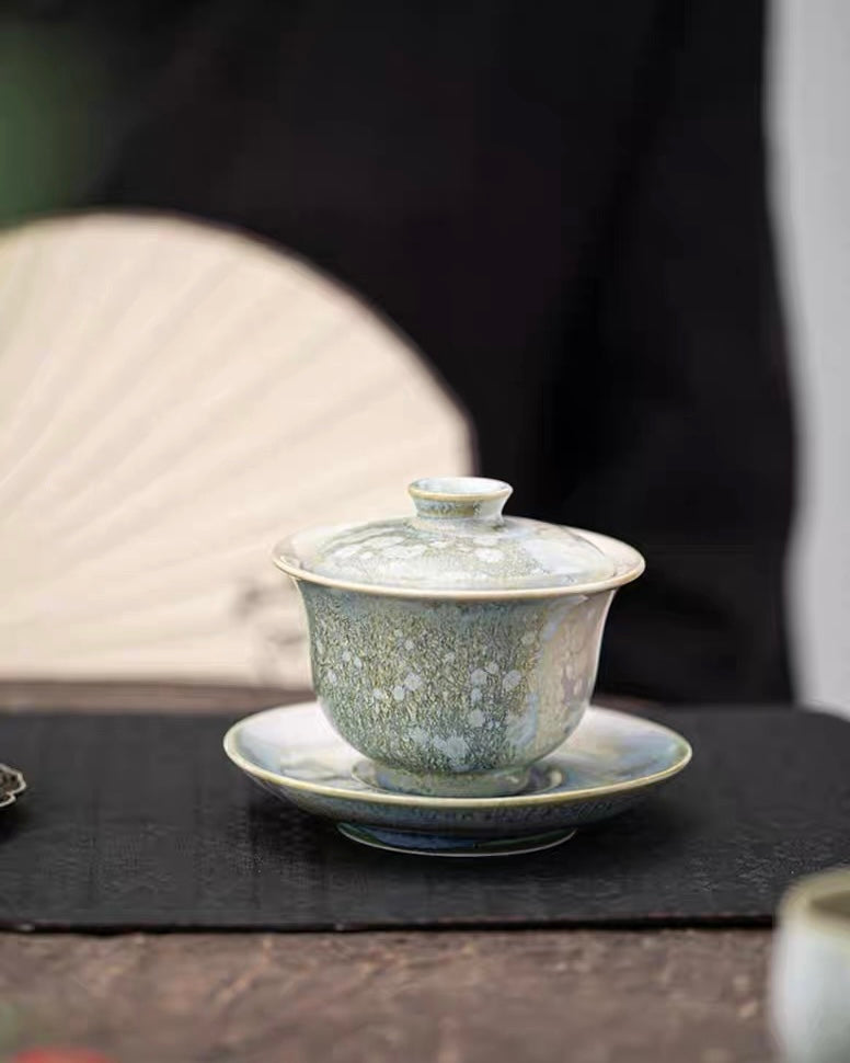 Kiln-Transformed Crystal Glaze Pine Needle Gaiwan