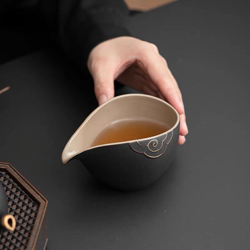 Wabi-sabi Style Rustic Clay Tea Pitcher / Fairness Cup (Gong dao bei)j