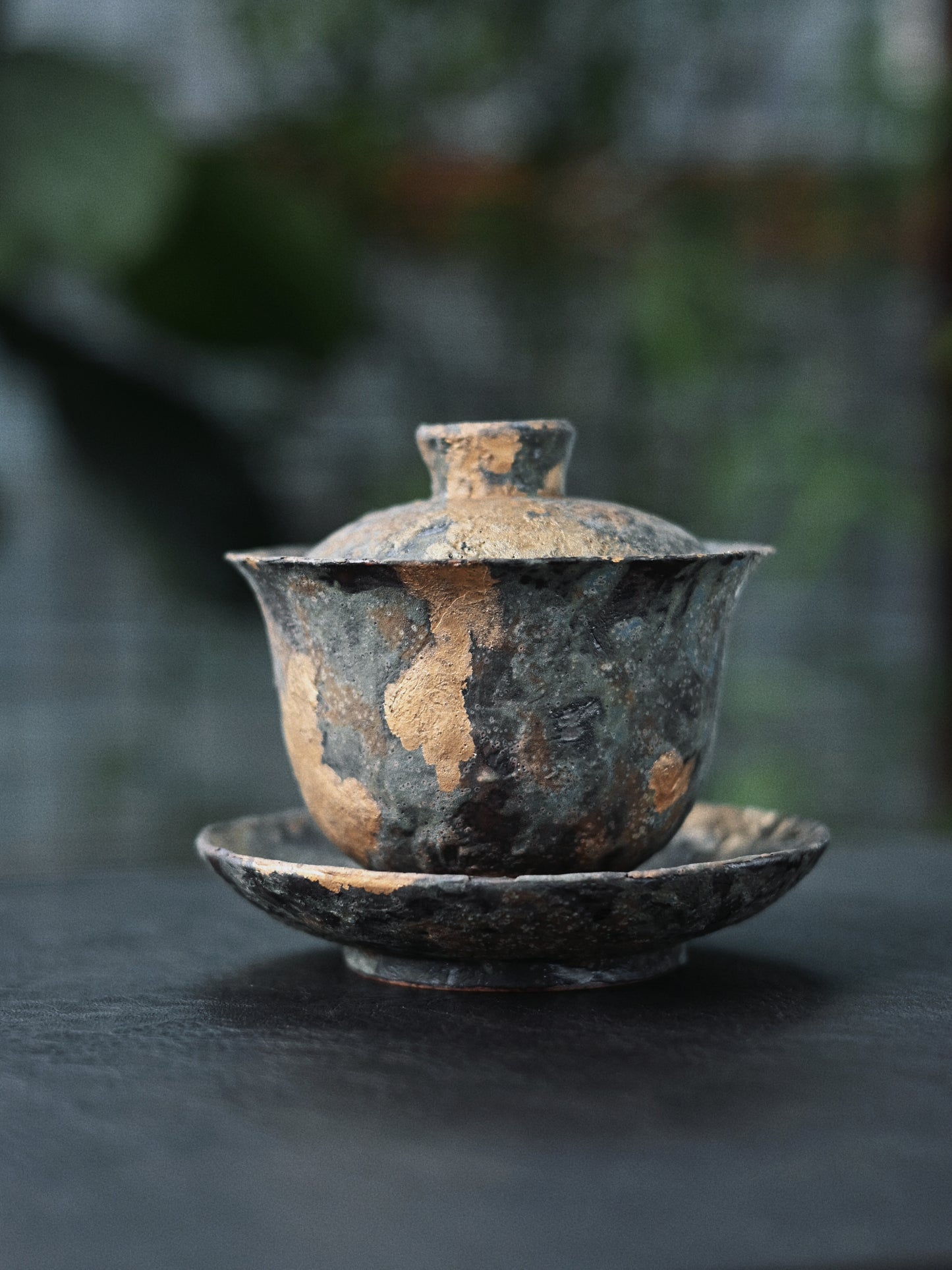 Handcrafted Gold-Traced Gaiwan(Lidded Bowl) – "Relic Revival" Collection