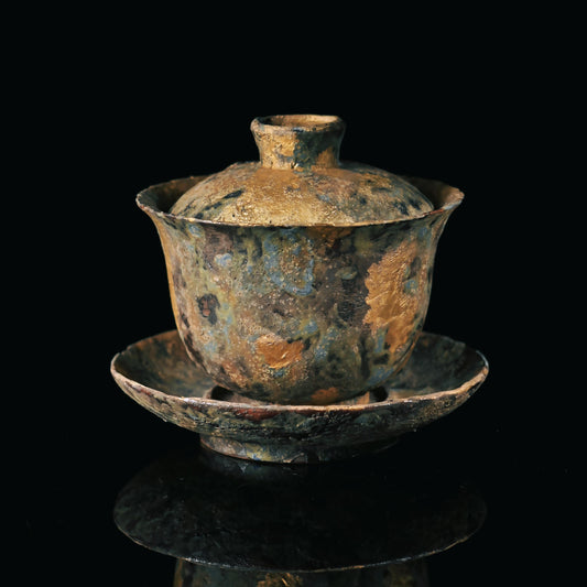 Handcrafted Gold-Traced Gaiwan(Lidded Bowl) – "Relic Revival" Collection