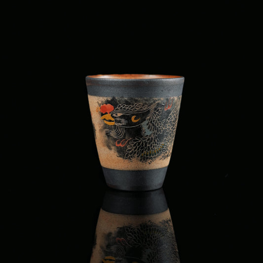Jingdezhen Phoenix Rising Hand-Painted Clay Teacup
