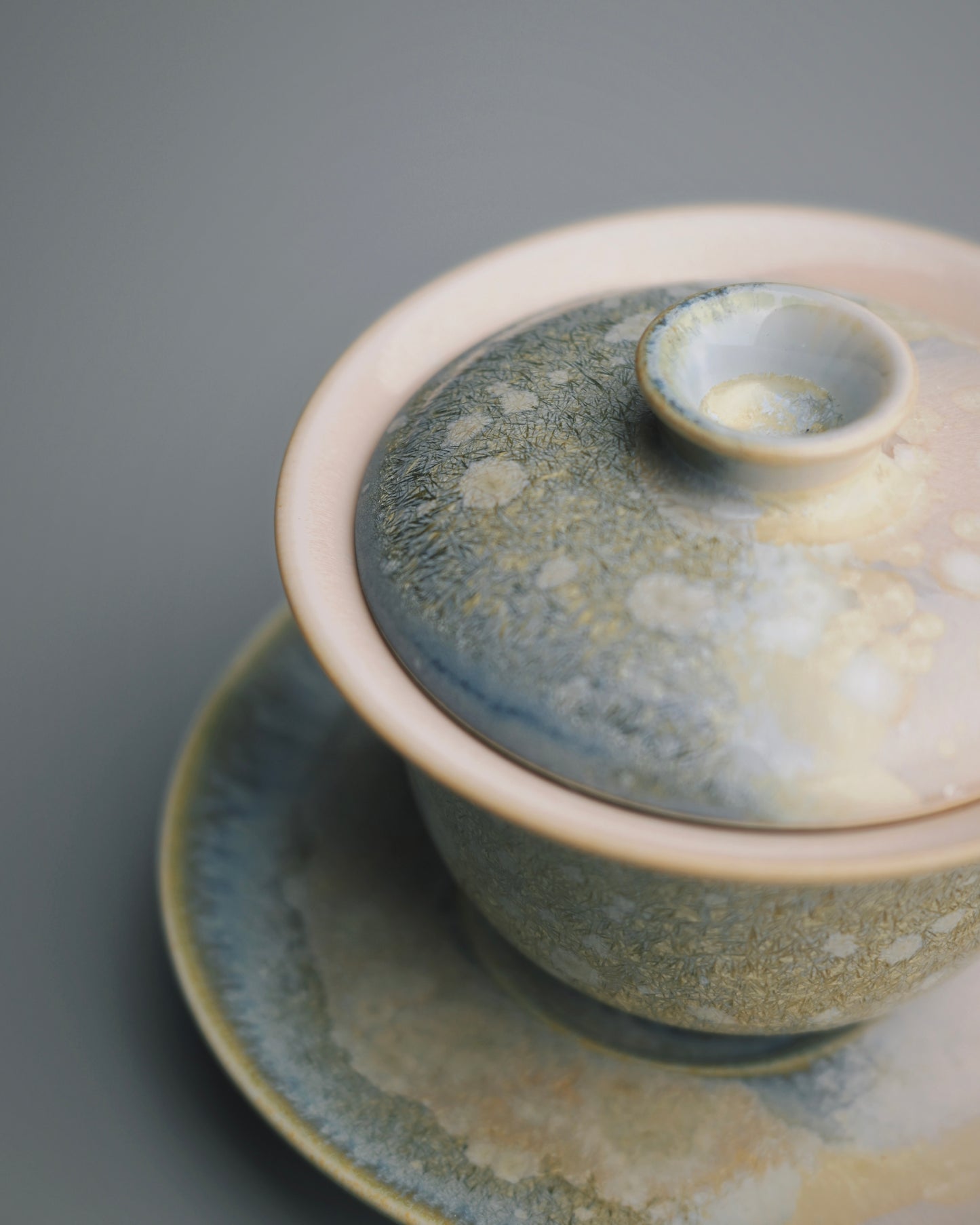 Kiln-Transformed Crystal Glaze Pine Needle Gaiwan