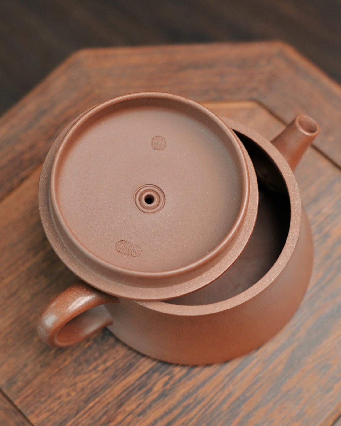 Traditional Chinese Yixing teapot made from authentic Dicao Qing clay