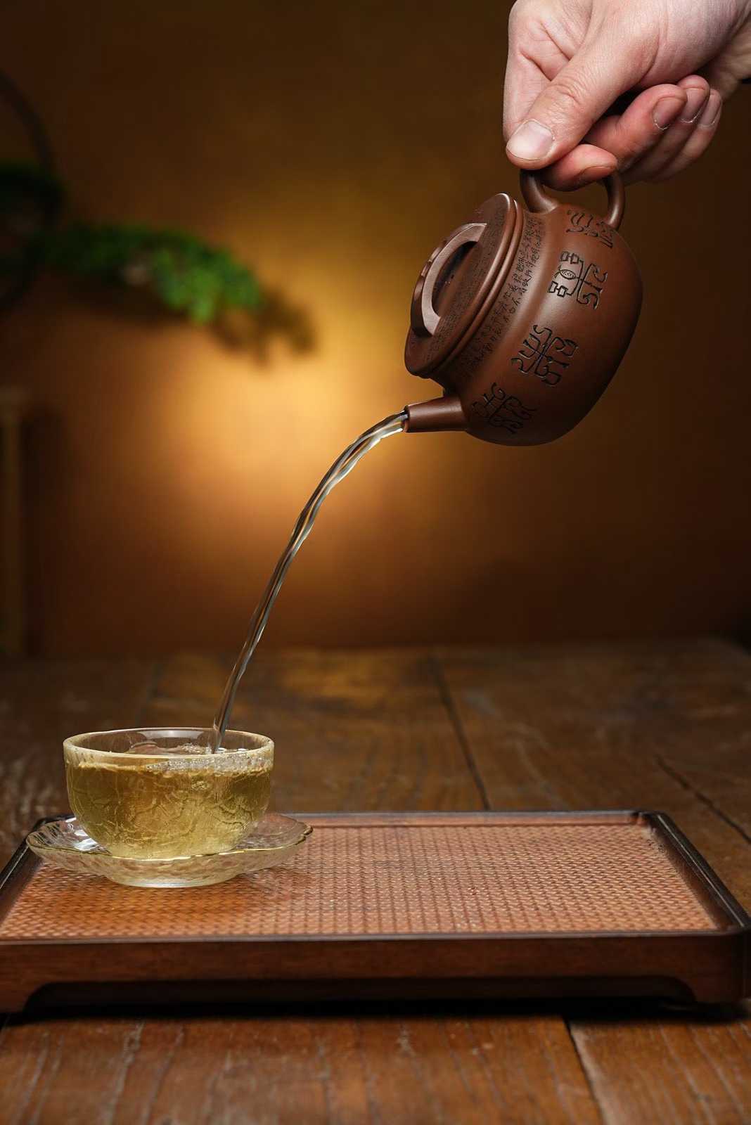 Handmade Yixing Zisha “Residence of Longevity” Teapot – Wenge Clay