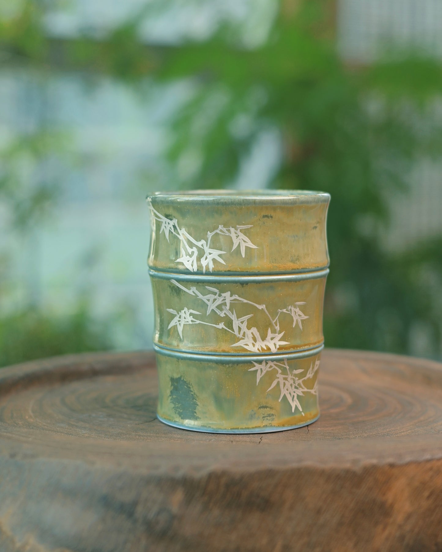 Macro shot showcasing the unique kiln-transformation effects of the 1300°C high-temperature glaze, creating one-of-a-kind crystalline patterns