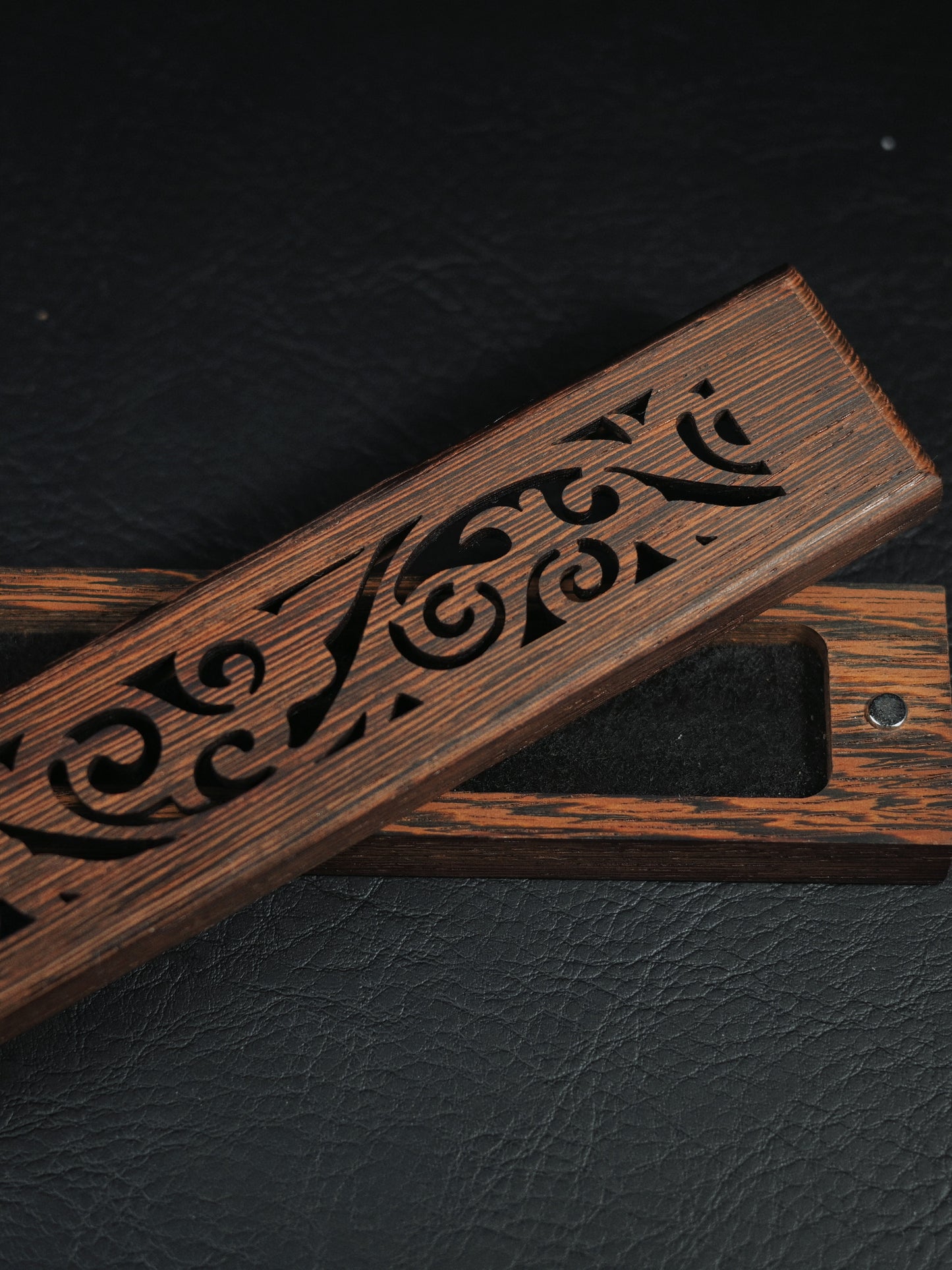 Hollow Carved Wenge Wood Incense Sticks Burner