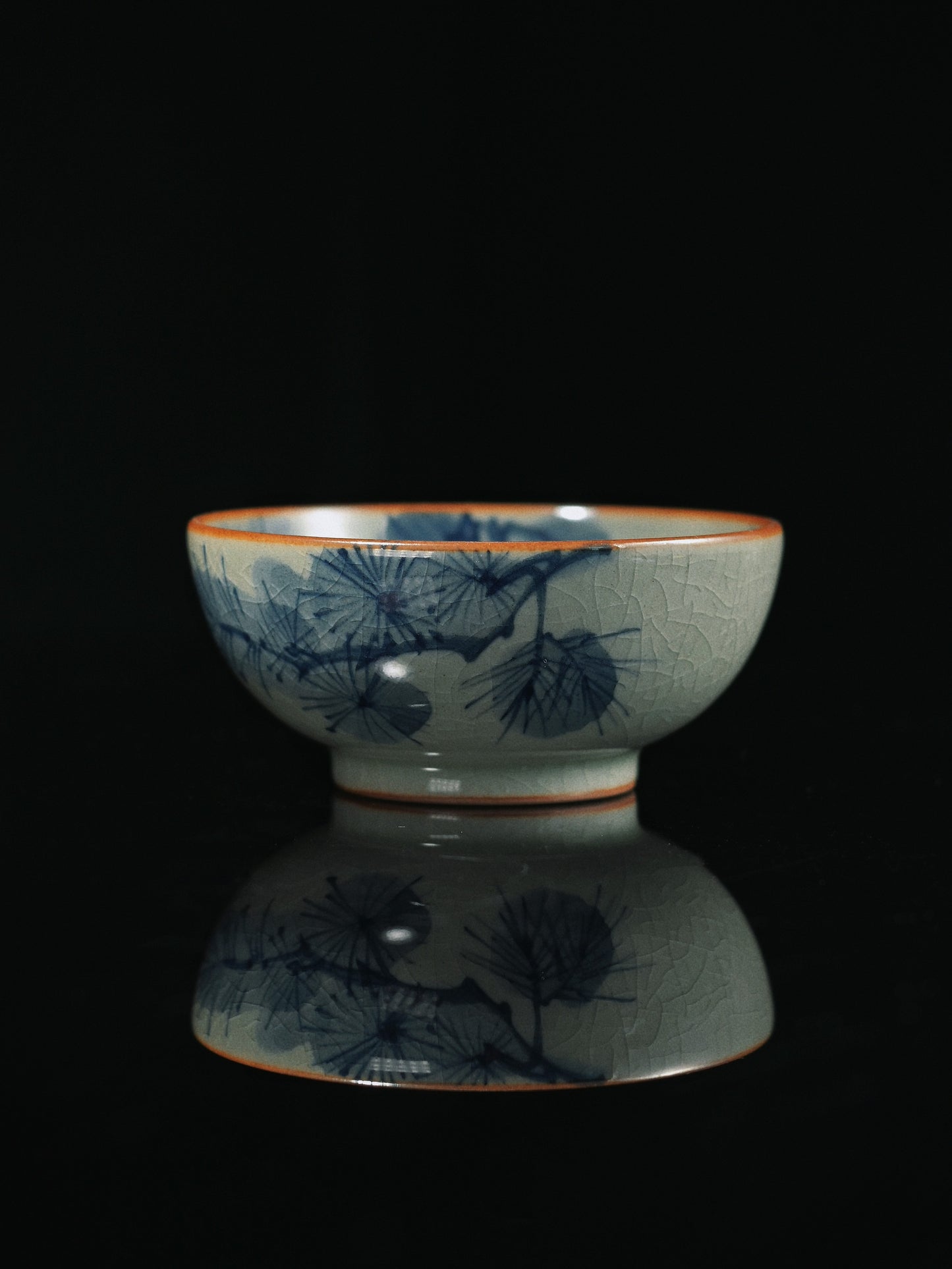 Jingdezhen Hand-Painted Underglaze Pine and Crane Pu-erh Tea Cup
