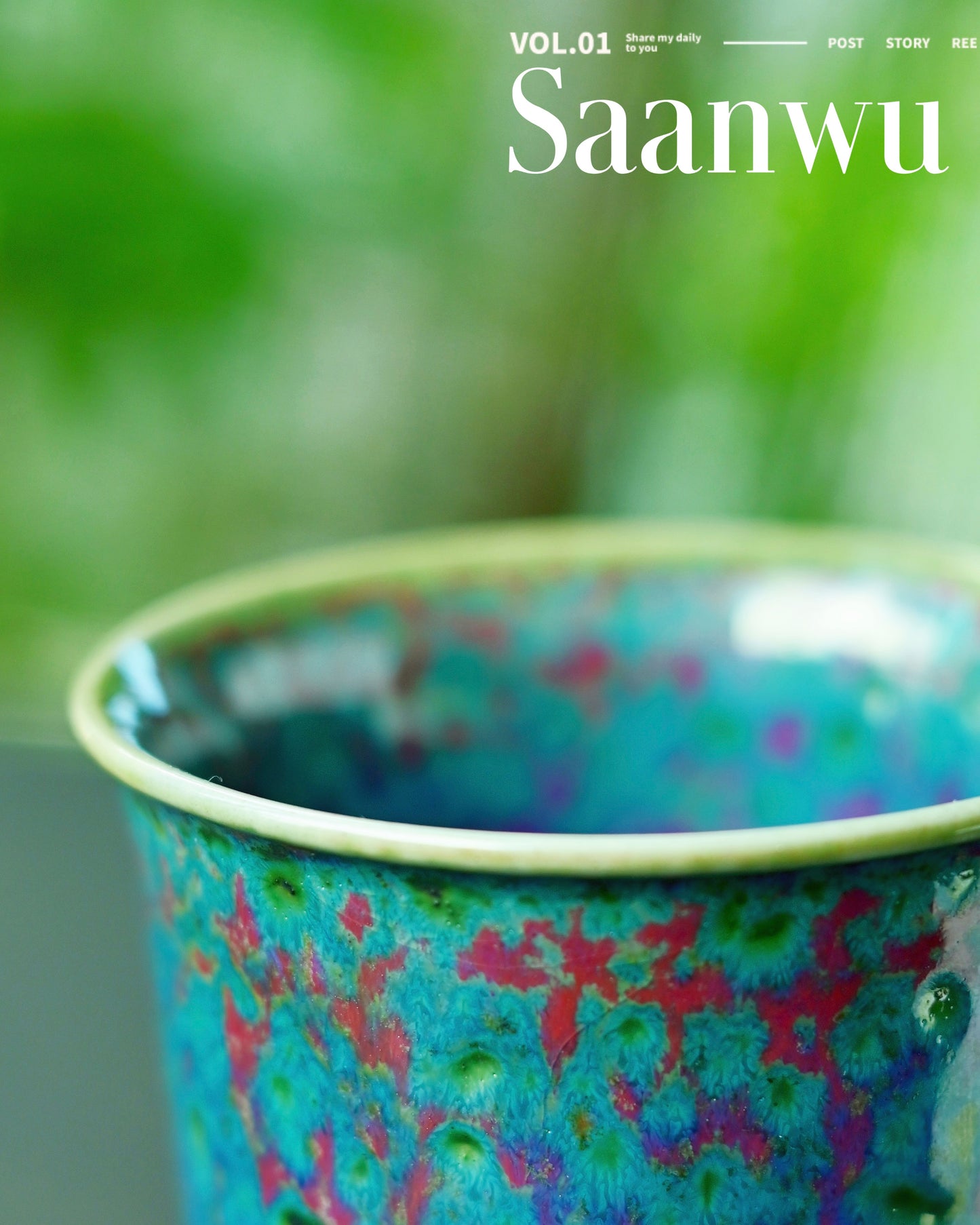 Colorful glaze cramic tumbler for drinks