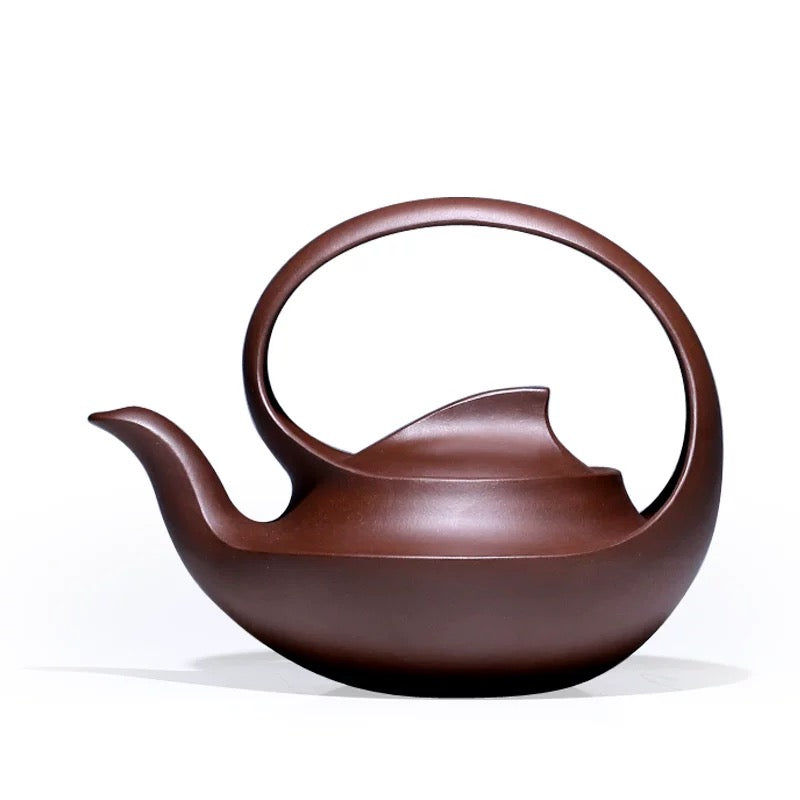 Yixing Teapot Purple Clay Hand Made Qu Pot