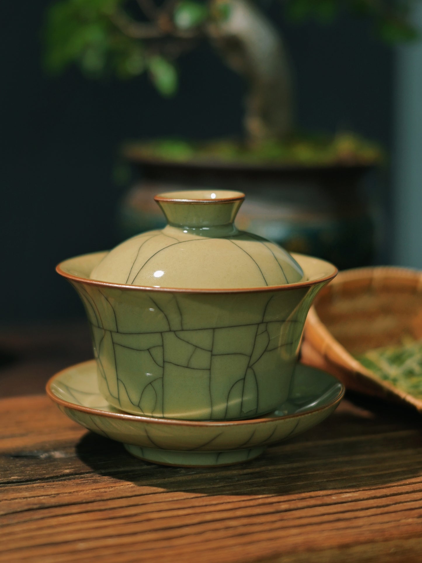 Longquan Celadon Ge Kiln Gaiwan